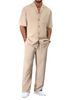 European And American Cross Border 2025 New Hot Selling Casual Men's Suits Loose Lapel Short Sleeved Trousers Trendy Men's Suits_viptrois.com