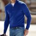 Men's Thickened Knit Sweater – Semi-Turtle Neck Winter Pullover With Machine-Washable Wool Blend (S-XXXL, Wrinkle-Resistant, Slim Fit,Ribbed Hem)_viptrois.com
