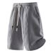 Summer Casual Men's Loose Fit Breathable Drawstring Five Point Pants Trendy Versatile Sporty Straight Leg mid Length Shorts_viptrois.com