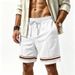 Men's Summer Loose Fit Waffle Shorts Color Block Woven Sporty Casual Training Five Point_viptrois.com