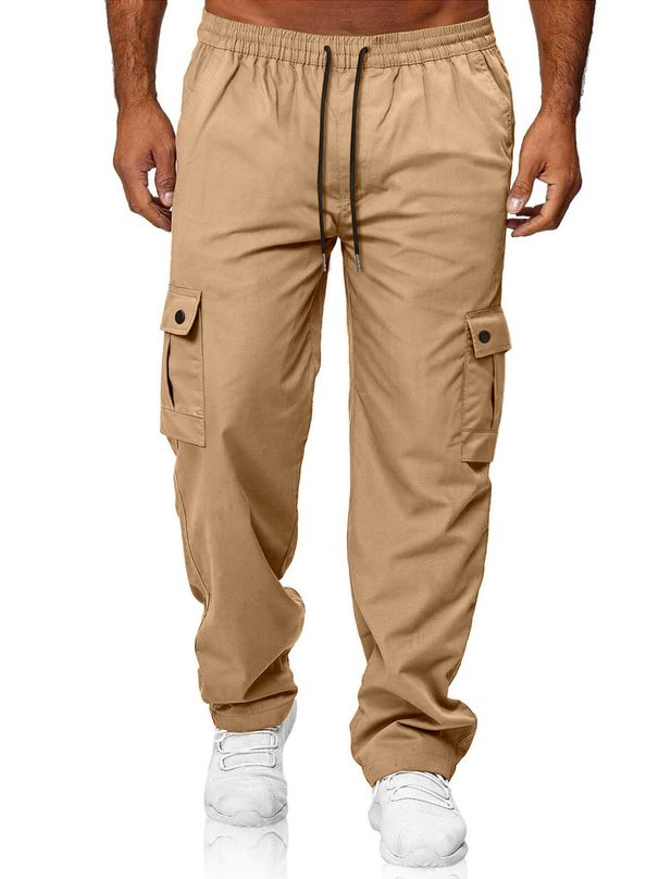 "Men's Tactical Cargo Pants – Durable Outdoor Workwear With Multi-Pocket Design For Hiking, Commuting & Casual Wear (Khaki/Black/Navy/Army Green)"_viptrois.com