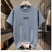 2025 Men's Summer Short Sleeve New T-Shirt Fashion Letter Smudge Top Crew Neck Versatile Half Sleeve T-Shirt_viptrois.com