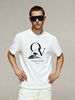 Men's 100% Cotton OV Ocean Wave Print Tee, OCEVANT BALI Light Luxury Casual Round Neck Tropical Vintage Short Sleeve T-shirt_viptrois.com