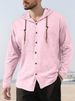 13 Colors Pure Linen Hooded Shirt For Men Breathable Lightweight Long Sleeve Casual Shirts_viptrois.com