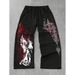 Urban Streetwear Drop-Crotch Pants For Men – Oversized Cotton Hip-Hop Joggers With Drawstring Waist (Black/Gray, S-XXXL)_viptrois.com