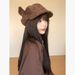 Suede Cat Ear Beret For Women, Multi-Wear, Face-Slimming Octagonal Hat, Fashionable And Elegant Newsboy Cap_viptrois.com