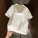 Men's Heavyweight Cotton T-Shirt Short Sleeve Loose Fit Casual Crew Neck Printed Top American Trendy Brand Summer INS Style_viptrois.com