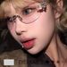 Oval Metal Eyeglass Frames With Pearl Accents Frameless Design Compatible With Prescription Non-Prescription Lenses ( Blue Light Filter Options)_viptrois.com