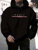 Men's Autumn And Winter Casual Fashionable Loose Hooded Sweatshirt With Parisian Letter Pattern Printed Warm Long Sleeved Pullover_viptrois.com