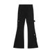 Hippie Trend Flared Jeans Vibe Loose Men's Long With Tie Straps Irregular Pocket Design Casual Pants_viptrois.com