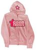 New Hoodie Star Good Clothing Women Loose Street Style Sports Zipper Cardigan Y2K Jacket_viptrois.com