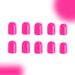 Short glossy rose red square nail wear nail simple sweet style Latin American European and American solid color wear nail manicure 24 pieces_viptrois.com