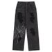 Men's Clothing American Vibe Retro Spider Web Embroidered Ripped Patch Jeans For Men And Women High Street Loose Wide Leg Straight Trousers_viptrois.com
