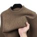Autumn New Solid Color Half Turtleneck Thickened Cable Knit Warm Sweater Men's Winter Base Shirt_viptrois.com