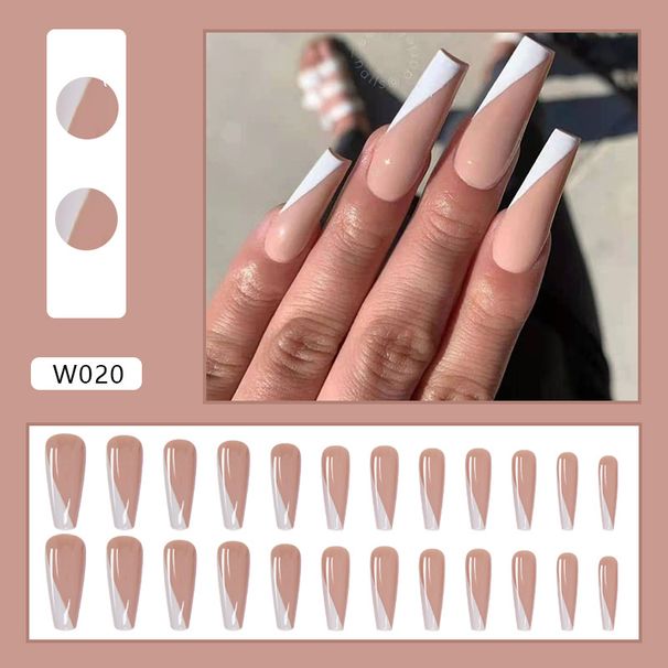 Wear Nail Nail Nail Nail Nail Nail Half Oblique French Nude Nail Nail Nail Sticker Long Ballet Nail Sticker Nail Nail Sticker_viptrois.com