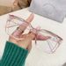 Ultra-light Trendy Cold Brown Box Color-changing Myopia Glasses Women's Transparent Frame Ins High-value, Thin And Plain Flat Mirror_viptrois.com