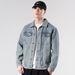 LKTM Men's Vintage Washed Moonlight Blue Denim Jacket American Style Casual Coat Streetwear Essential_viptrois.com