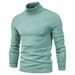 Men’s Solid Color High Neck Sweater – Stretchable, Breathable Pullover Knit For Urban Style (Wine Red/Khaki/Black, Sizes S-6XL)_viptrois.com