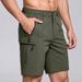 Men's Quick-Dry Cargo Shorts With Water-Resistant Finish | Lightweight Polyester Multi-Pocket Outdoor Shorts For Hiking, Running, Casual Wear_viptrois.com
