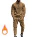 Men's Fleece-Lined Quarter-Zip Sweatshirt Set - Slim Fit Thermal Jogger Outfit For Fall & Winter_viptrois.com