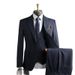 "Men's Premium Navy Blue Double-Breasted Suit Set - Wrinkle-Resistant Wedding & Business Outfit With Subtle Pinstripes"_viptrois.com
