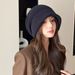 Women's Hats Autumn And Winter Wool Hat Women's Fashion Loose Knitted Hat Ins Warm Outdoor Ear Protection Large Head Circumference Pile Hat_viptrois.com