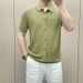 Men's Solid Color Polo Shirt Short Sleeve Light Luxury Knitted T-Shirt Spring High Quality Undershirt_viptrois.com