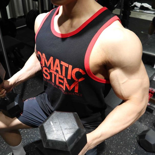 Men's Slim Fit Sports Vest Breathable Crew Neck Sleeveless T-Shirt Training Fitness Tank Top Trendy Bodybuilding Basketball Uniform_viptrois.com