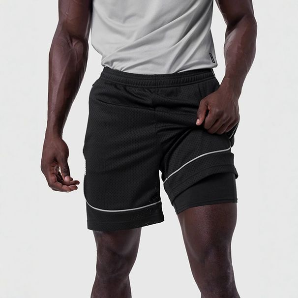 Men's Clothing Men's Double Layer Athletic Shorts Quick Drying Woven Camouflage Fitness Sports Casual Style Five Point Pants_viptrois.com