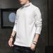 Double Sided Velvet Hoodie Men's Long Sleeved T-Shirt Base Shirt Solid Color Round Neck Trendy Knitted Sweater 846_viptrois.com