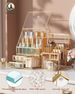 Coral House glass multifunctional with transparent countertop, high-end table makeup box, suitable for tables,_viptrois.com