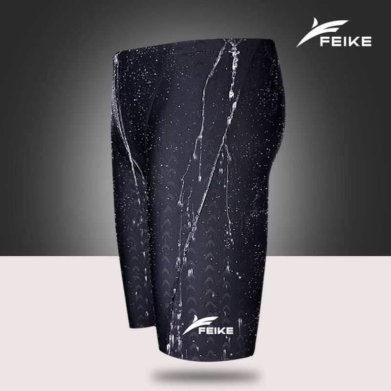 Feike's new high-end men's imitation sharkskin swimming trunks waterproof and quick-drying men's fashion long swimming trunks wholesale_viptrois.com