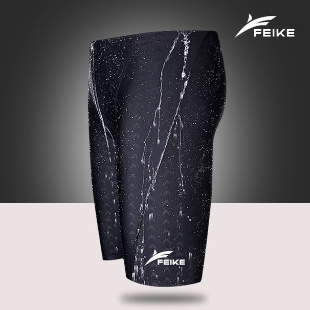 Feike's new high-end men's imitation sharkskin swimming trunks waterproof and quick-drying men's fashion long swimming trunks wholesale_viptrois.com