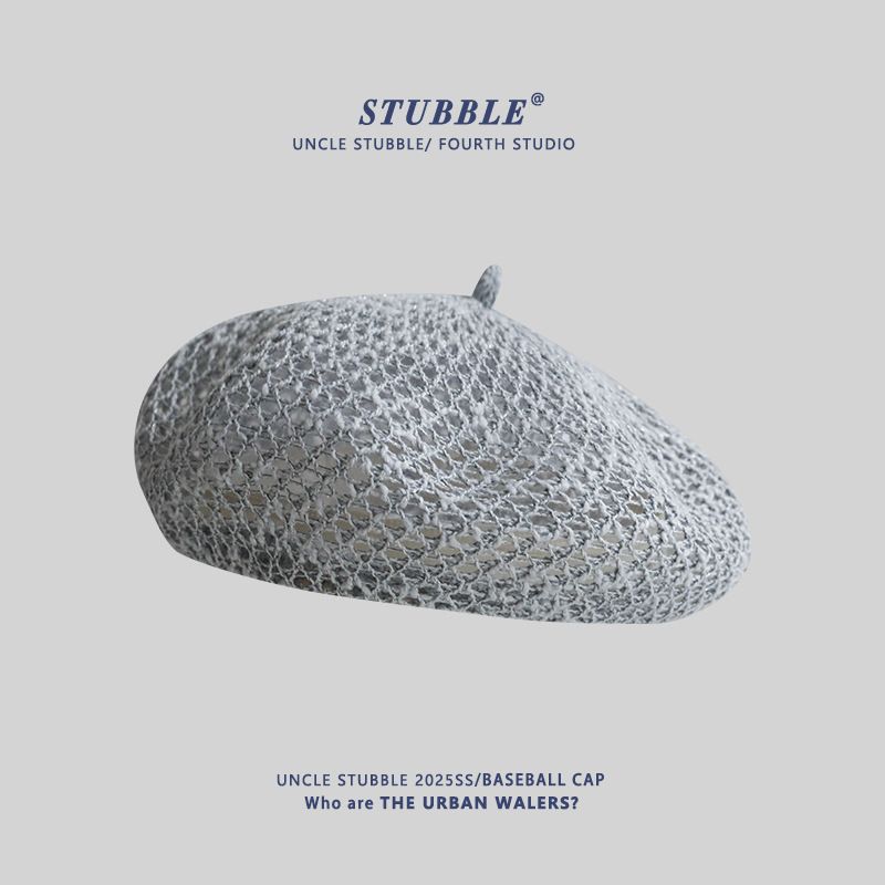 Summer Lightweight Hollow Beret For Girls - Breathable Painter Hat, Small Design With Literary Temperament, Versatile Bud Hat_viptrois.com