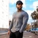 Solid Color Blank Fitns T-shirt For Men's Cotton Breathable Sports Autumn And Winter Fashion Trend Slim Fit Long_viptrois.com