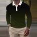 Men's & Women's Gradient Color Long Sleeve Polo Shirt - Fashionable Casual Wear For Autumn & Winter_viptrois.com