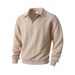 Cross-Border European Size Spring And Autumn Youth Stylish Jacquard Lapel Jacket Casual Long Sleeve Knitted Sweater_viptrois.com