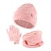 Mother & Kids new winter children's knitted gloves, hats, and scarves three piece set outdoor warm hat three piece set_viptrois.com