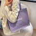 Women's Bags High School Students' One Shoulder Tote Bag Female New Fashion All Match Large Capacity Portable Canvas Commuter Bag_viptrois.com