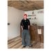 American-style Patchwork Design With Letter Print Contrasting Colors, Sporty Loose-fit Polo Collar Short-sleeve T-shirt_viptrois.com