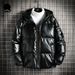 Men's Clothing Winter Fashion Thickened Hooded Cotton Coat Glossy Cotton Jacket Silicone Small Logo Casual Puffer Jacket Cotton Coat_viptrois.com