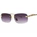 2025 Summer New Frameless Cut Edge Cat Eye Sunglasses For Women, Personalized Leopard Decorative Sunglasses, Fashion Trendy Sunglasses_viptrois.com