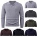 Men's Solid Color Knit Sweater - Relaxed Fit Crewneck Pullover For Casual Wear (Light Gray, Dark Gray, Black, Army Green, Navy, Coffee)_viptrois.com