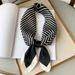 New Versatile Decorative For Women, Black And White Professional Striped Neck Scarf, Elegant Fashionable 70s Korean_viptrois.com