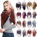 Unisex Herringbone plaid bristle square folio triangular shawl scarf_viptrois.com