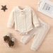 Baby clothing autumn and winter season children's long-sleeved top plus trousers twist solid color two-piece set_viptrois.com