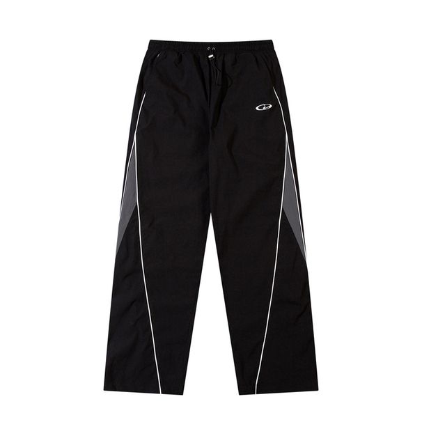 Men's Clothing Street Hip Hop Loose Version Of Splicing Sports Straight Pants Neutral Style Casual Style Drape All Match Wide Leg Pants_viptrois.com