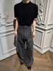 Accumulated Stripes Kendo Residual Heart Trousers Men's Draped Pleated Embroidered Gray Micro Flared Pants Straight-legcasualloose Pants_viptrois.com