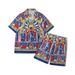 Men's Clothing High Street Floral Shirt Suit Retro National Style Full Print Positioning Shirt Casual Cardigan Shorts Matching Men_viptrois.com