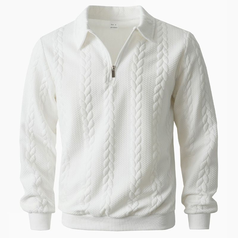 Spring/Autumn 2025 New European And American Semi-open Zipper Lapel Pullover Hoodie For Casual Men's Wear_viptrois.com